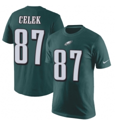 Nike Philadelphia Eagles #87 Brent Celek Green Rush Pride Name & Number T-Shirt