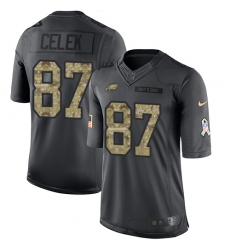 Youth Nike Philadelphia Eagles #87 Brent Celek Limited Black 2016 Salute to Service NFL Jersey