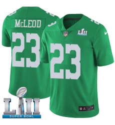 Men's Nike Philadelphia Eagles #23 Rodney McLeod Limited Green Rush Vapor Untouchable Super Bowl LII NFL Jersey