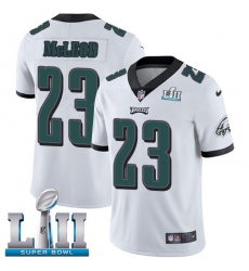 Men's Nike Philadelphia Eagles #23 Rodney McLeod White Vapor Untouchable Limited Player Super Bowl LII NFL Jersey