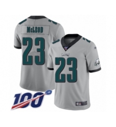 Men's Philadelphia Eagles #23 Rodney McLeod Limited Silver Inverted Legend 100th Season Football Jersey