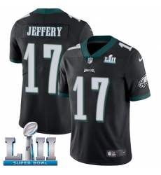Men's Nike Philadelphia Eagles #17 Alshon Jeffery Black Alternate Vapor Untouchable Limited Player Super Bowl LII NFL Jersey