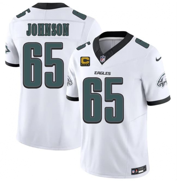 Men's Philadelphia Eagles #65 Lane Johnson White 2026 F.U.S.E. 4-Star C Vapor Untouchable Limited Football Stitched Jersey