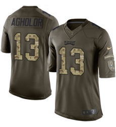 Men's Nike Philadelphia Eagles #13 Nelson Agholor Elite Green Salute to Service NFL Jersey