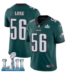 Men's Nike Philadelphia Eagles #56 Chris Long Midnight Green Team Color Vapor Untouchable Limited Player Super Bowl LII NFL Jersey