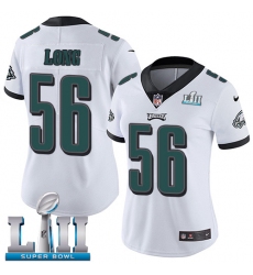 Women's Nike Philadelphia Eagles #56 Chris Long White Vapor Untouchable Limited Player Super Bowl LII NFL Jersey