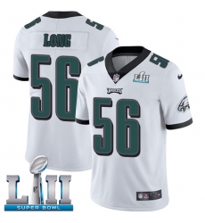 Youth Nike Philadelphia Eagles #56 Chris Long White Vapor Untouchable Limited Player Super Bowl LII NFL Jersey