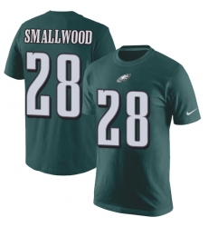 Nike Philadelphia Eagles #28 Wendell Smallwood Green Rush Pride Name & Number T-Shirt