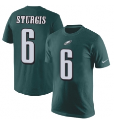 Nike Philadelphia Eagles #6 Caleb Sturgis Green Rush Pride Name & Number T-Shirt