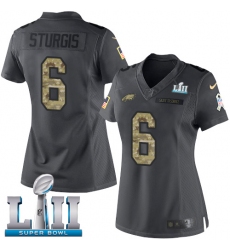 Women's Nike Philadelphia Eagles #6 Caleb Sturgis Limited Black 2016 Salute to Service Super Bowl LII NFL Jersey