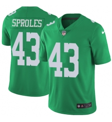 Men's Nike Philadelphia Eagles #43 Darren Sproles Limited Green Rush Vapor Untouchable NFL Jersey
