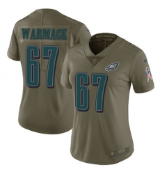 Women's Nike Philadelphia Eagles #67 Chance Warmack Limited Olive 2017 Salute to Service NFL Jersey