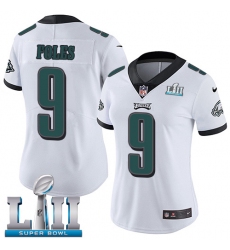 Women's Nike Philadelphia Eagles #9 Nick Foles White Vapor Untouchable Limited Player Super Bowl LII NFL Jersey