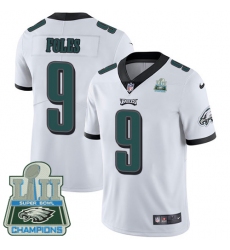 Youth Nike Philadelphia Eagles #9 Nick Foles White Vapor Untouchable Limited Player Super Bowl LII Champions NFL Jersey
