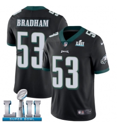 Men's Nike Philadelphia Eagles #53 Nigel Bradham Black Alternate Vapor Untouchable Limited Player Super Bowl LII NFL Jersey