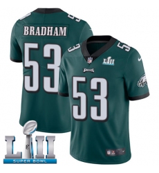 Men's Nike Philadelphia Eagles #53 Nigel Bradham Midnight Green Team Color Vapor Untouchable Limited Player Super Bowl LII NFL Jersey