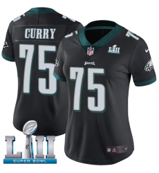 Women's Nike Philadelphia Eagles #75 Vinny Curry Black Alternate Vapor Untouchable Limited Player Super Bowl LII NFL Jersey