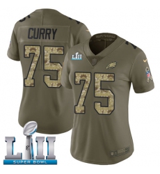 Women's Nike Philadelphia Eagles #75 Vinny Curry Limited Olive/Camo 2017 Salute to Service Super Bowl LII NFL Jersey