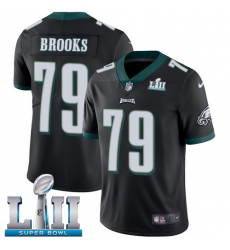 Men's Nike Philadelphia Eagles #79 Brandon Brooks Black Alternate Vapor Untouchable Limited Player Super Bowl LII NFL Jersey