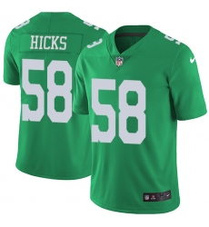 Men's Nike Philadelphia Eagles #58 Jordan Hicks Limited Green Rush Vapor Untouchable NFL Jersey