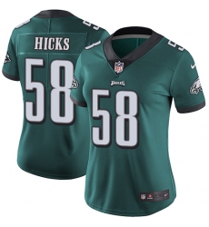 Women's Nike Philadelphia Eagles #58 Jordan Hicks Midnight Green Team Color Vapor Untouchable Limited Player NFL Jersey