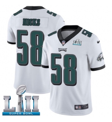 Youth Nike Philadelphia Eagles #58 Jordan Hicks White Vapor Untouchable Limited Player Super Bowl LII NFL Jersey
