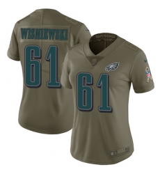 Women's Nike Philadelphia Eagles #61 Stefen Wisniewski Limited Olive 2017 Salute to Service NFL Jersey