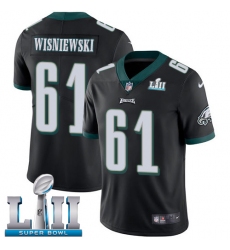 Youth Nike Philadelphia Eagles #61 Stefen Wisniewski Black Alternate Vapor Untouchable Limited Player Super Bowl LII NFL Jersey