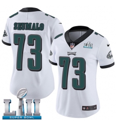 Women's Nike Philadelphia Eagles #73 Isaac Seumalo White Vapor Untouchable Limited Player Super Bowl LII NFL Jersey