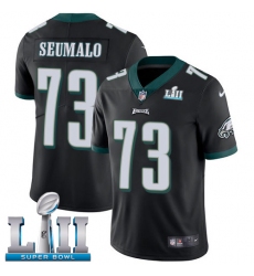Youth Nike Philadelphia Eagles #73 Isaac Seumalo Black Alternate Vapor Untouchable Limited Player Super Bowl LII NFL Jersey