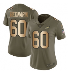 Women's Nike Philadelphia Eagles #60 Chuck Bednarik Limited Olive/Gold 2017 Salute to Service NFL Jersey