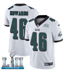 Men's Nike Philadelphia Eagles #46 Herman Edwards White Vapor Untouchable Limited Player Super Bowl LII NFL Jersey