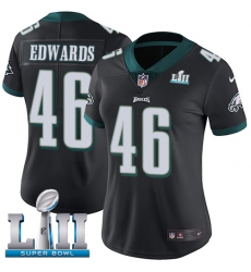 Women's Nike Philadelphia Eagles #46 Herman Edwards Black Alternate Vapor Untouchable Limited Player Super Bowl LII NFL Jersey