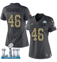Women's Nike Philadelphia Eagles #46 Herman Edwards Limited Black 2016 Salute to Service Super Bowl LII NFL Jersey