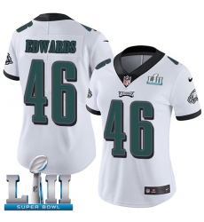 Women's Nike Philadelphia Eagles #46 Herman Edwards White Vapor Untouchable Limited Player Super Bowl LII NFL Jersey