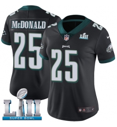 Women's Nike Philadelphia Eagles #25 Tommy McDonald Black Alternate Vapor Untouchable Limited Player Super Bowl LII NFL Jersey