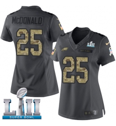 Women's Nike Philadelphia Eagles #25 Tommy McDonald Limited Black 2016 Salute to Service Super Bowl LII NFL Jersey