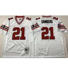 Men's Atlanta Falcons #21 Deion Sanders White Throwback Football Stitched Jersey