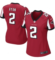 Women's Nike Atlanta Falcons #2 Matt Ryan Game Red Team Color NFL Jersey