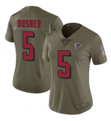 Women's Nike Atlanta Falcons #5 Matt Bosher Limited Olive 2017 Salute to Service NFL Jersey