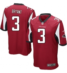 Men's Nike Atlanta Falcons #3 Matt Bryant Game Red Team Color NFL Jersey