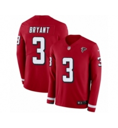 Men's Nike Atlanta Falcons #3 Matt Bryant Limited Red Therma Long Sleeve NFL Jersey