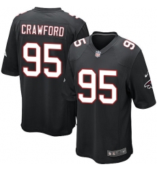 Men's Nike Atlanta Falcons #95 Jack Crawford Game Black Alternate NFL Jersey