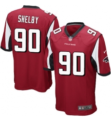 Men's Nike Atlanta Falcons #90 Derrick Shelby Game Red Team Color NFL Jersey
