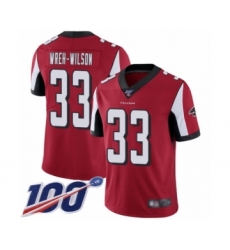Men's Atlanta Falcons #33 Blidi Wreh-Wilson Red Team Color Vapor Untouchable Limited Player 100th Season Football Jersey