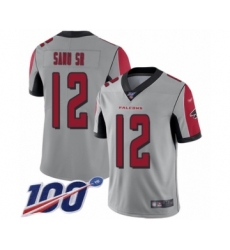 Youth Atlanta Falcons #12 Mohamed Sanu Limited Silver Inverted Legend 100th Season Football Jersey