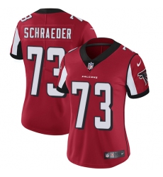 Women's Nike Atlanta Falcons #73 Ryan Schraeder Red Team Color Vapor Untouchable Limited Player NFL Jersey