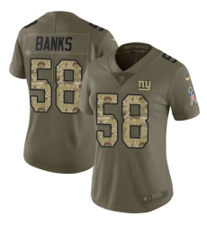 Women's Nike New York Giants #58 Carl Banks Limited Olive/Camo 2017 Salute to Service NFL Jersey