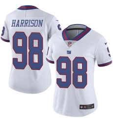Women's Nike New York Giants #98 Damon Harrison Limited White Rush Vapor Untouchable NFL Jersey