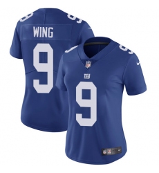 Women's Nike New York Giants #9 Brad Wing Royal Blue Team Color Vapor Untouchable Limited Player NFL Jersey